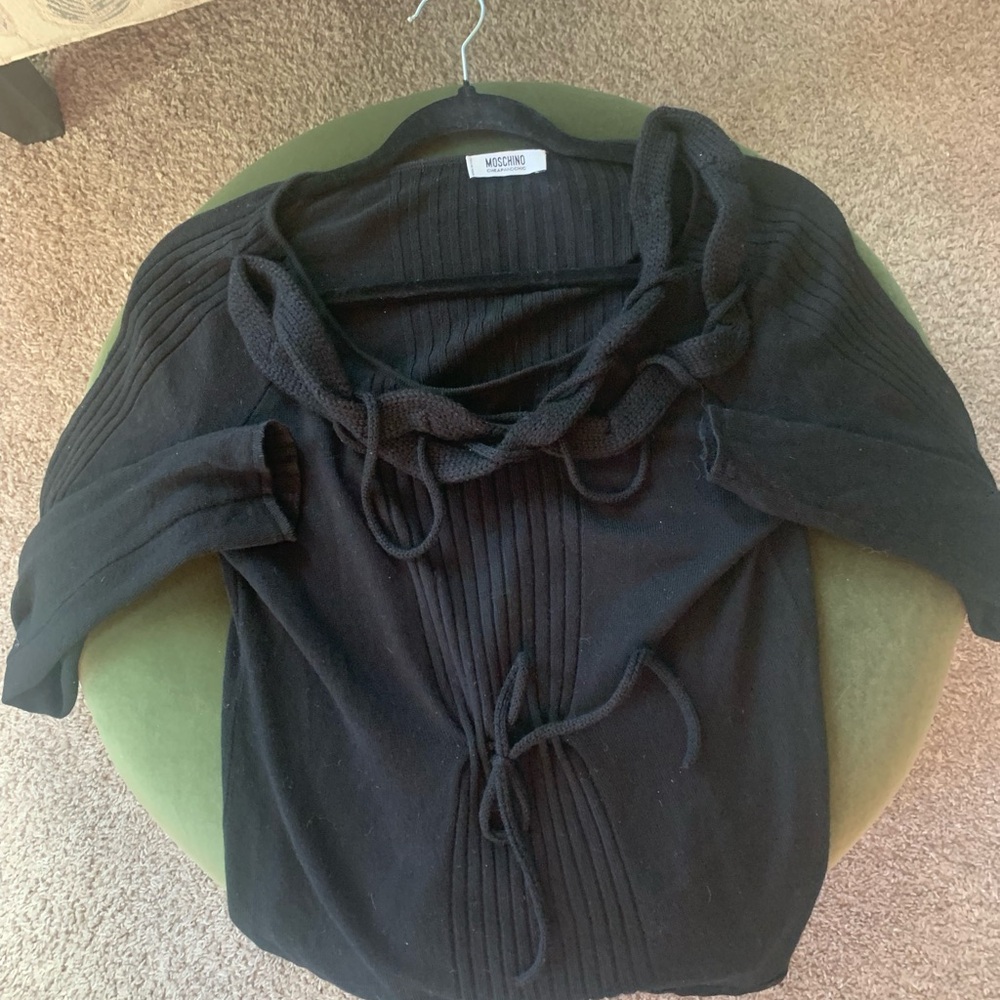 MOSCHINO - Black Cowl Neck Sweater